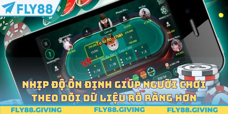 Nhịp độ ổn định giúp người chơi theo dõi dữ liệu rõ ràng hơn